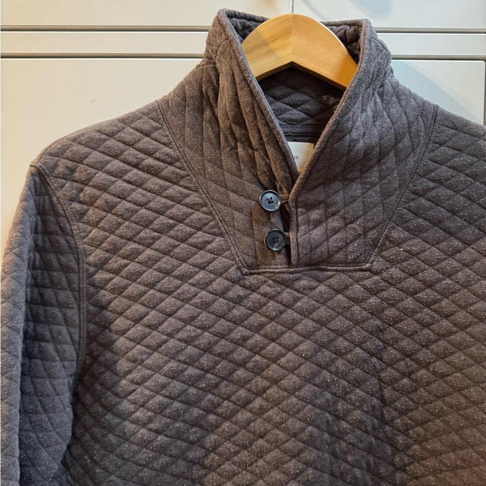 Billy Reid Men's Gray Quilted Sweater